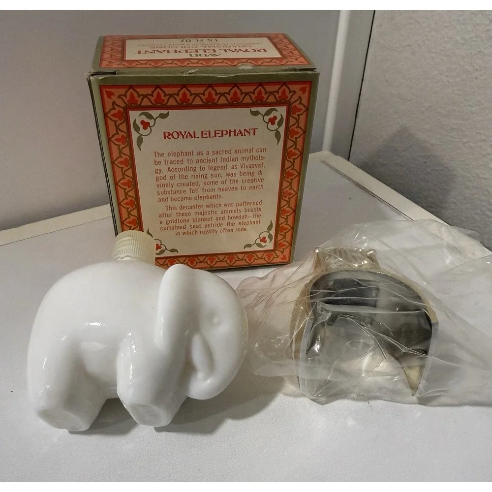 Vintage Royal Elephant Charisma Cologne Bottle Avon in Box
